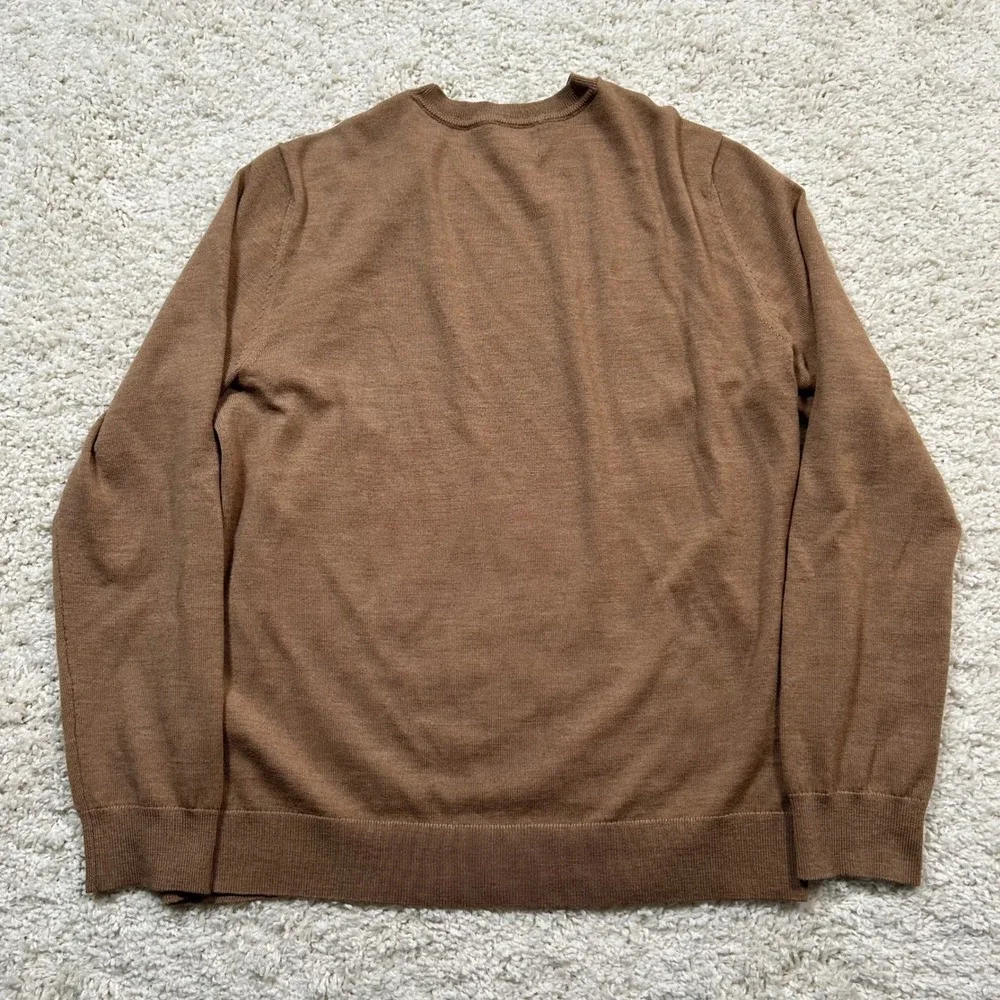 Banana Republic Sweater Large Brown Merino Modern Italian Wool Baruffa Crewneck